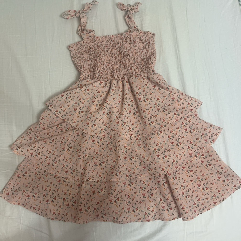 Pink floral babydoll dress